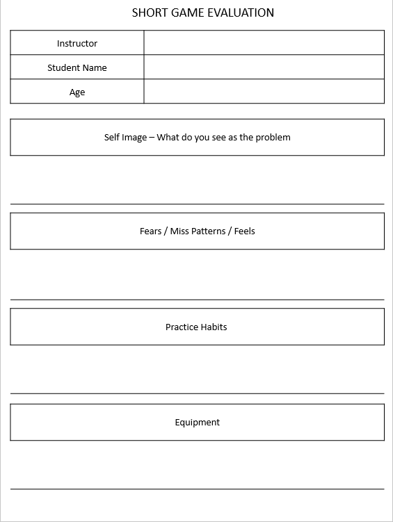 Short Game Evaluation 1